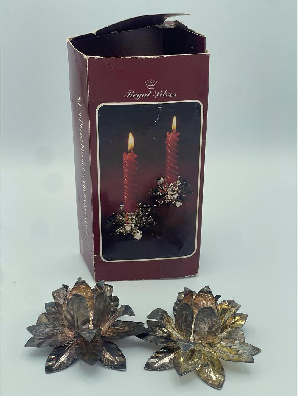 Royal Albert Vintage Candle Holders - Elegant Flower Design